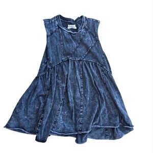 Urban Outfitters Washed Black Sleeveless Babydoll Dress Top Size M